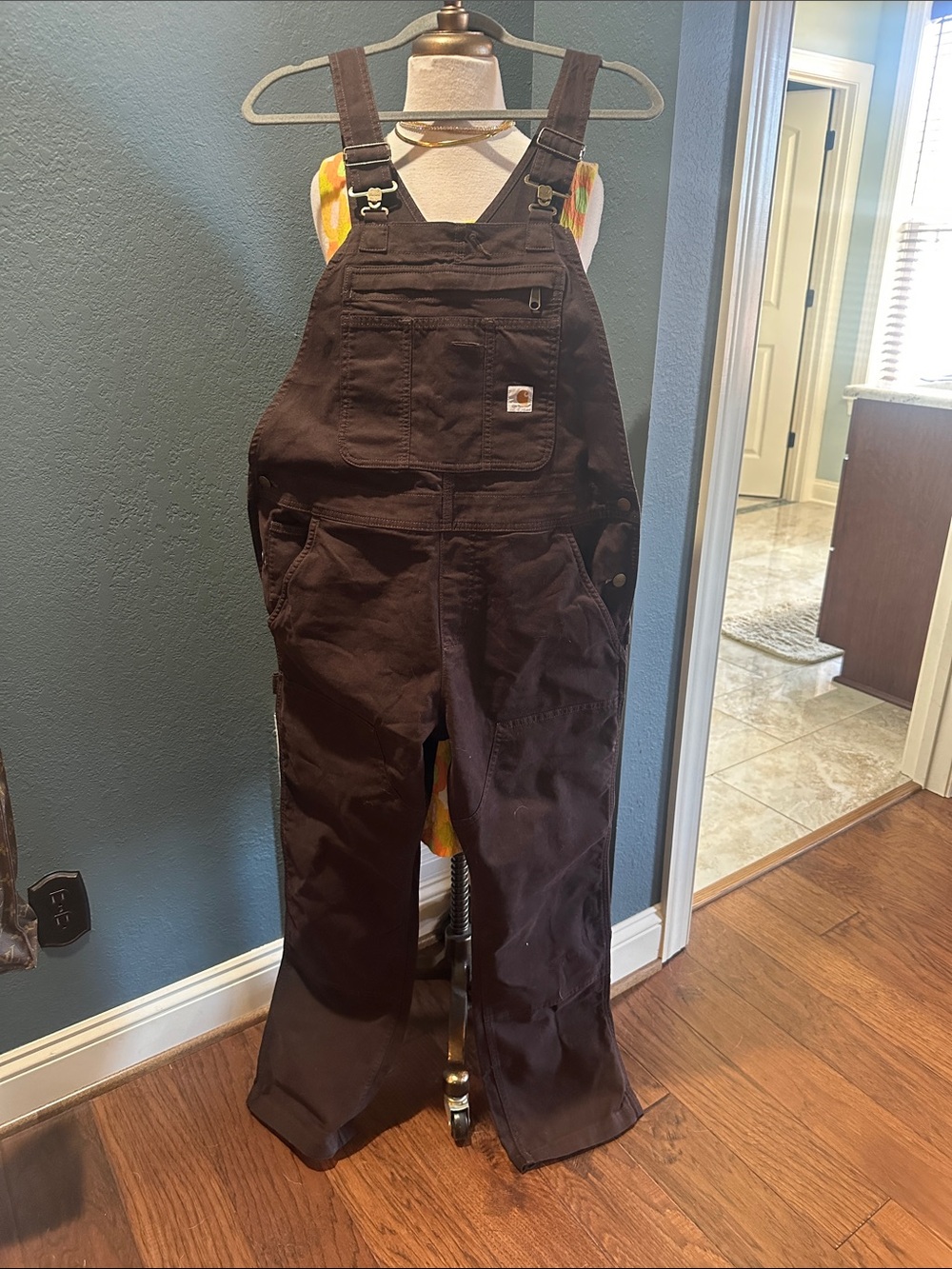 Carhartt Brown Cargo Bib Overalls - women’s Heavy-Duty Work Pants